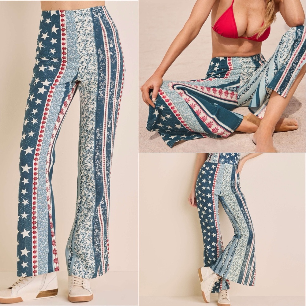 Venus Women's Star-Patterned Flared Pants